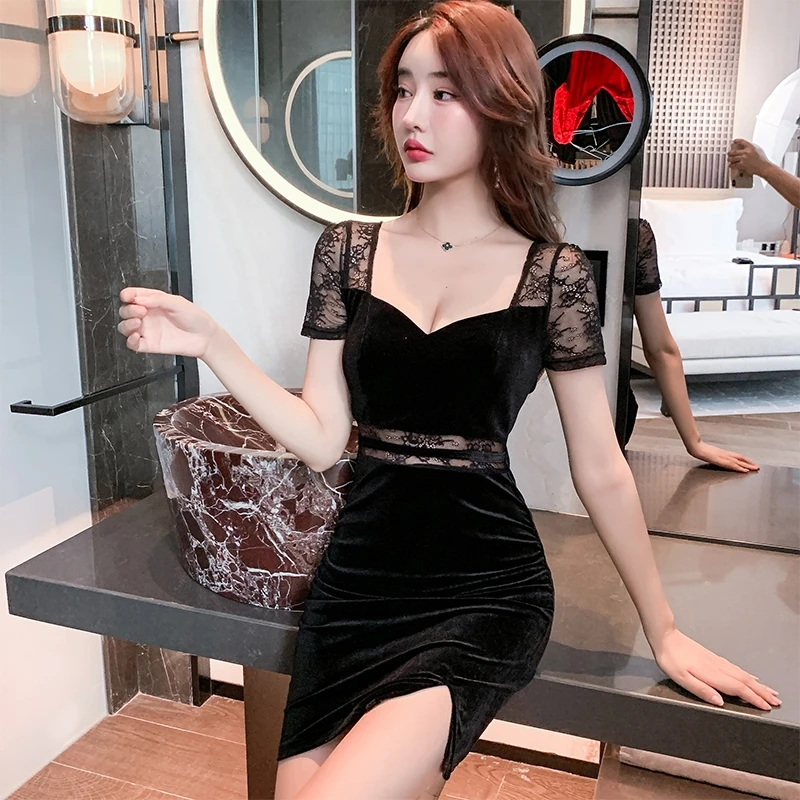 夜总店连衣裙夜场上班性感工作服spa洗浴按摩足浴足疗女技师衣服