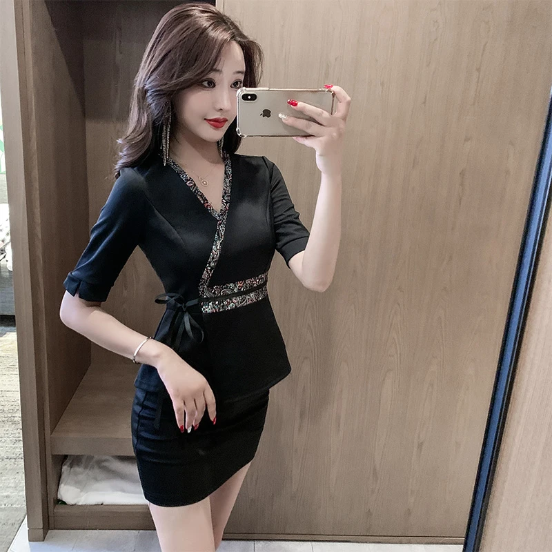 2024新款高端酒店前台美容院养生馆spa足浴足疗技师工服职业套装