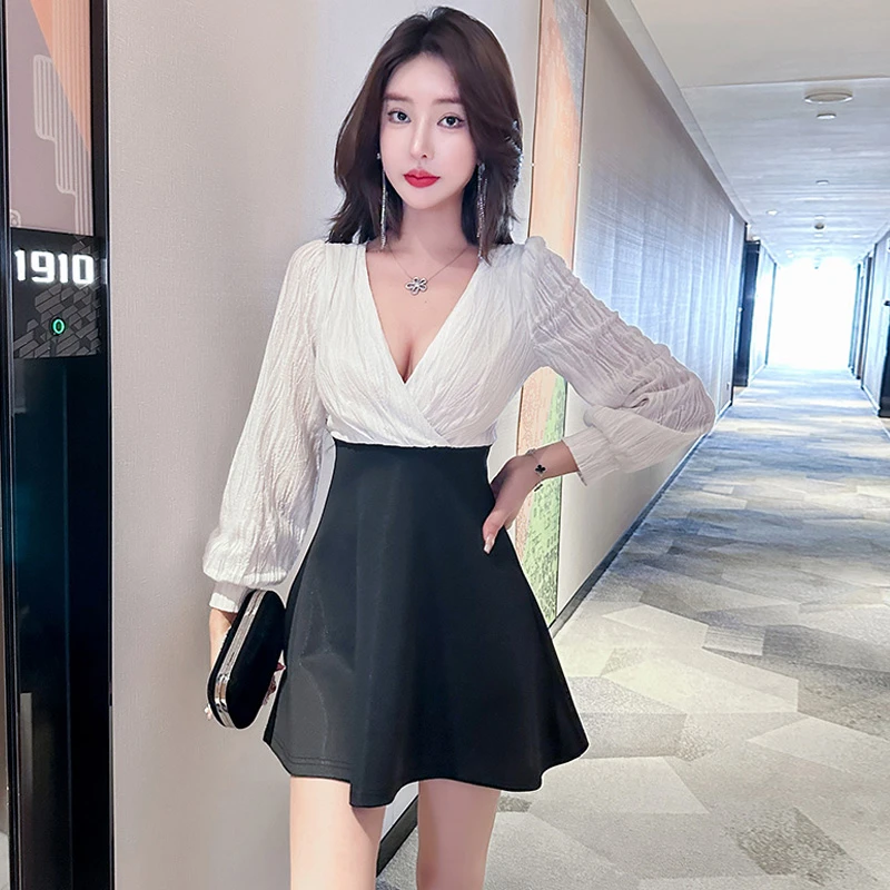 夜总店性感连衣裙女收腰显瘦足浴技师工作服采耳按摩spa上班裙子