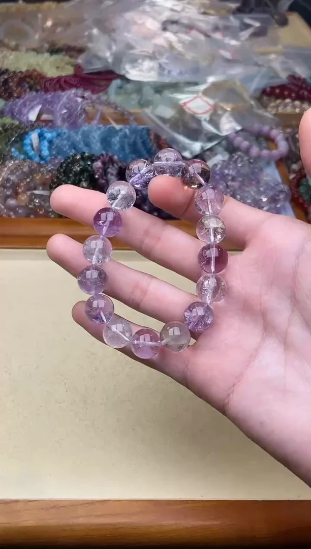 【闪购商品】水晶手串未镶嵌 13.33跳色紫啊赛手串