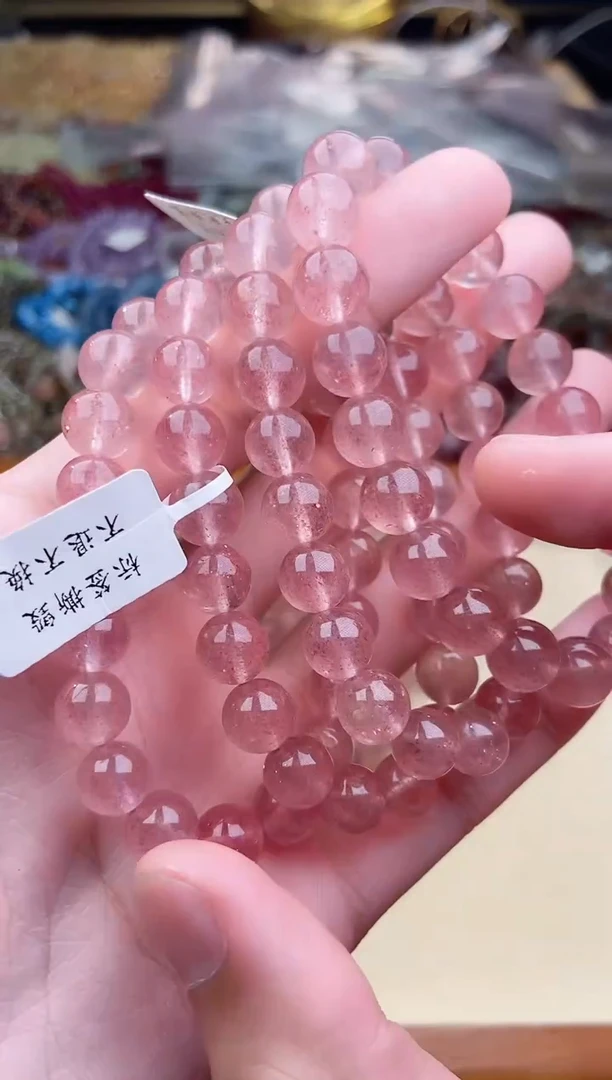 【闪购商品】石英质玉手饰未镶嵌17.60白水体草莓晶手串发其一