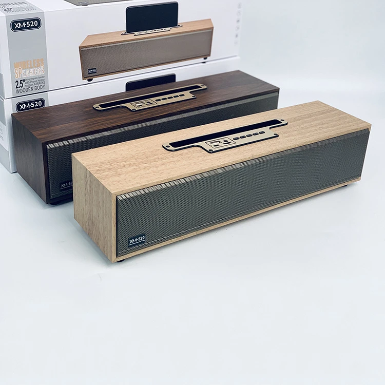 木质长条声霸手机支架蓝牙音箱电脑桌面双喇叭立体重低音家用音响