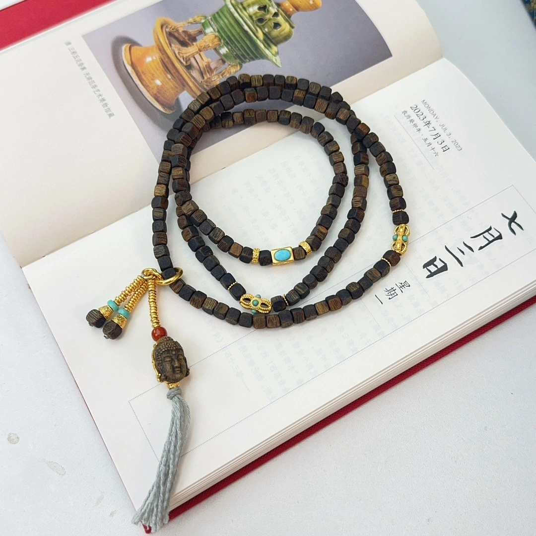 奇楠方块"沉水佛头"长串