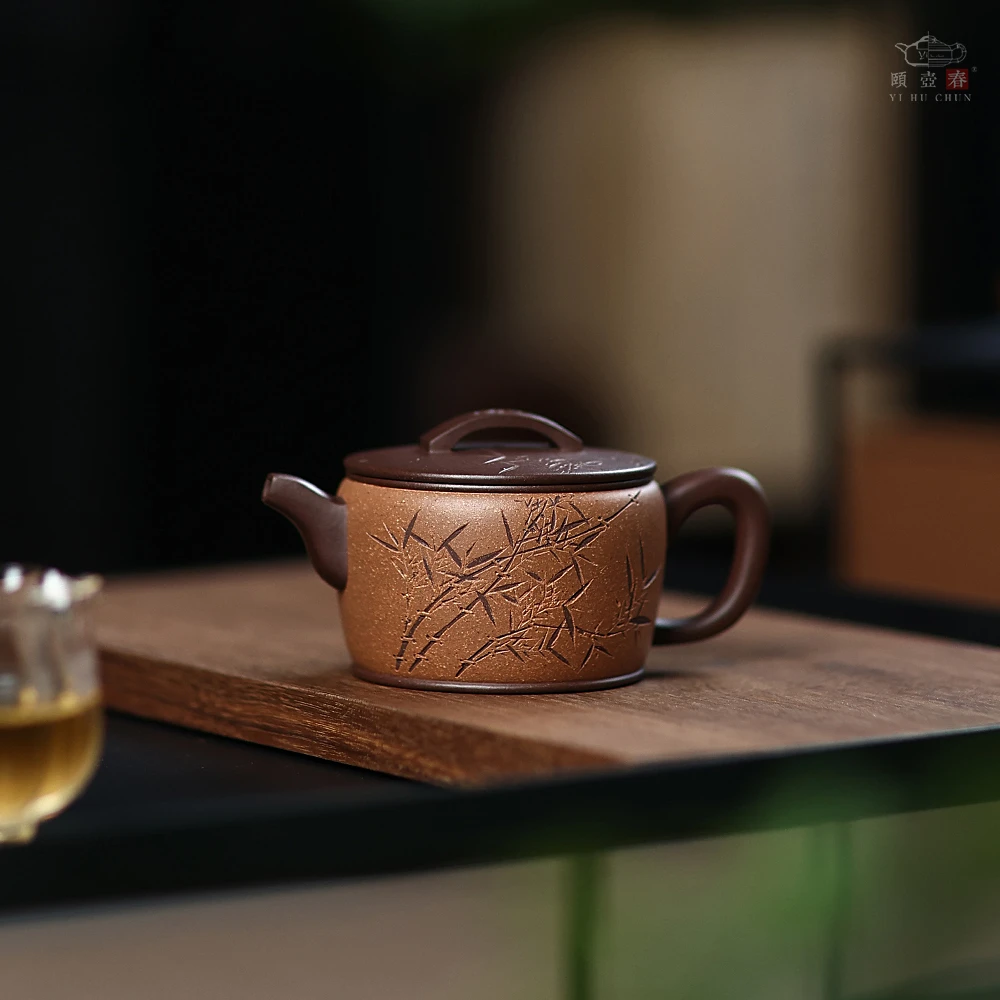 颐壶春精品宜兴紫砂壶名家手工泡茶壶原矿紫泥双色粉浆汉瓦壶260c