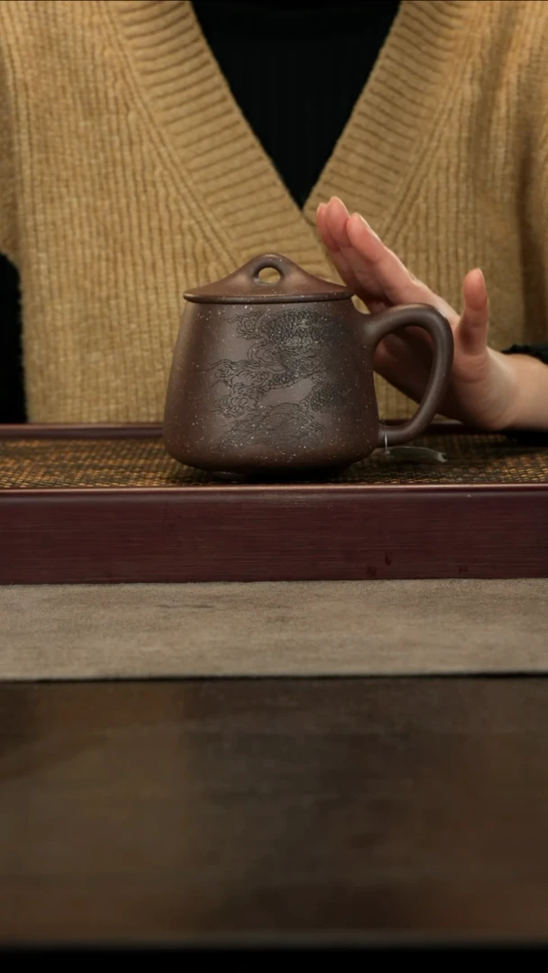 【闪购商品】紫砂茶杯直播福利马方远刻龙石瓢茶杯