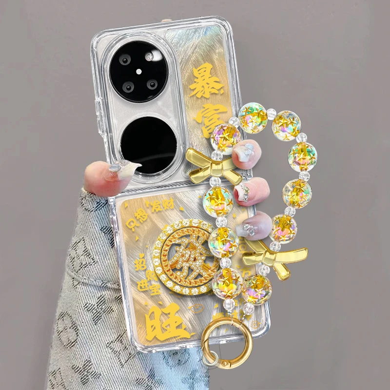 适用华为pocket2手机壳發字转盘折叠羽纱壳全包简约保护套