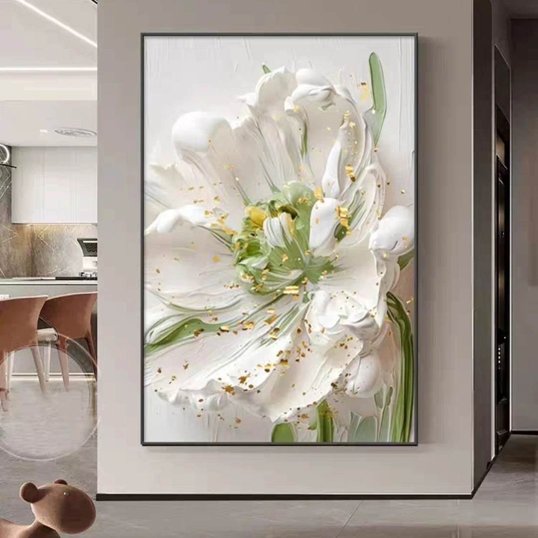 【银河】奶油风花卉小清新玄关壁画沙发装饰画80*120