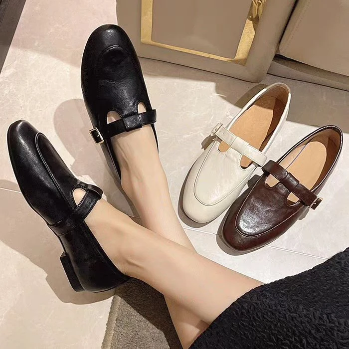 6658真皮单鞋女鞋2025春秋季百搭女鞋女士皮鞋