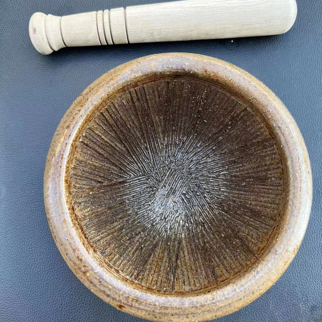 大号擂钵土菜钵擂茄子擂辣椒带把手捣蒜白压蒜器擂菜钵捣药碗