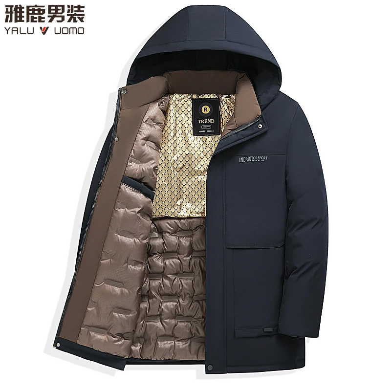 雅鹿男装黑金棉服男士加绒加厚保暖棉袄商务休闲棉衣冬季中年外套