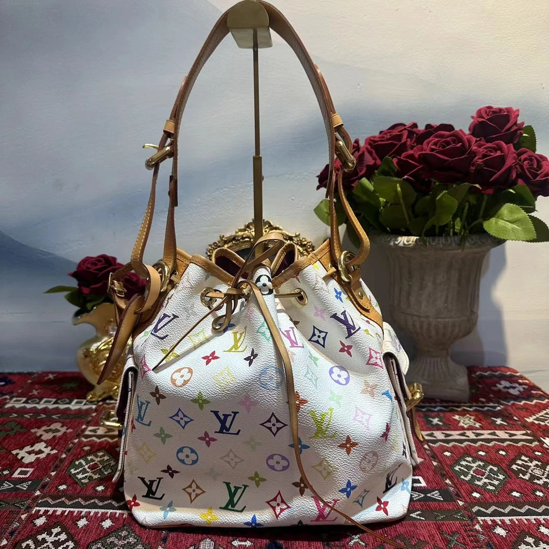 95新 LouisVuitton/路易威登 珍甄奢品 白三彩水桶07年 22667