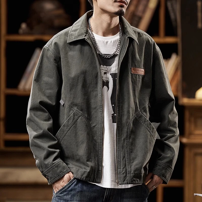 GTRT工装外套男休闲男夹克痞帅百搭宽松潮流水洗大码男士男装