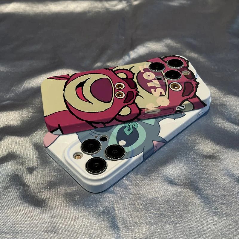 苹果14手机壳iphone8华为VIVO小米OPPO1加草莓熊史迪仔菲林硬壳