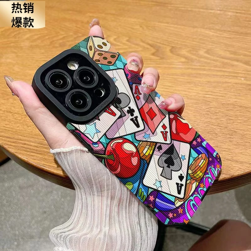 扑克卡牌手机壳苹果华为荣耀OPPO小米vivo红米全包防摔网红创意潮