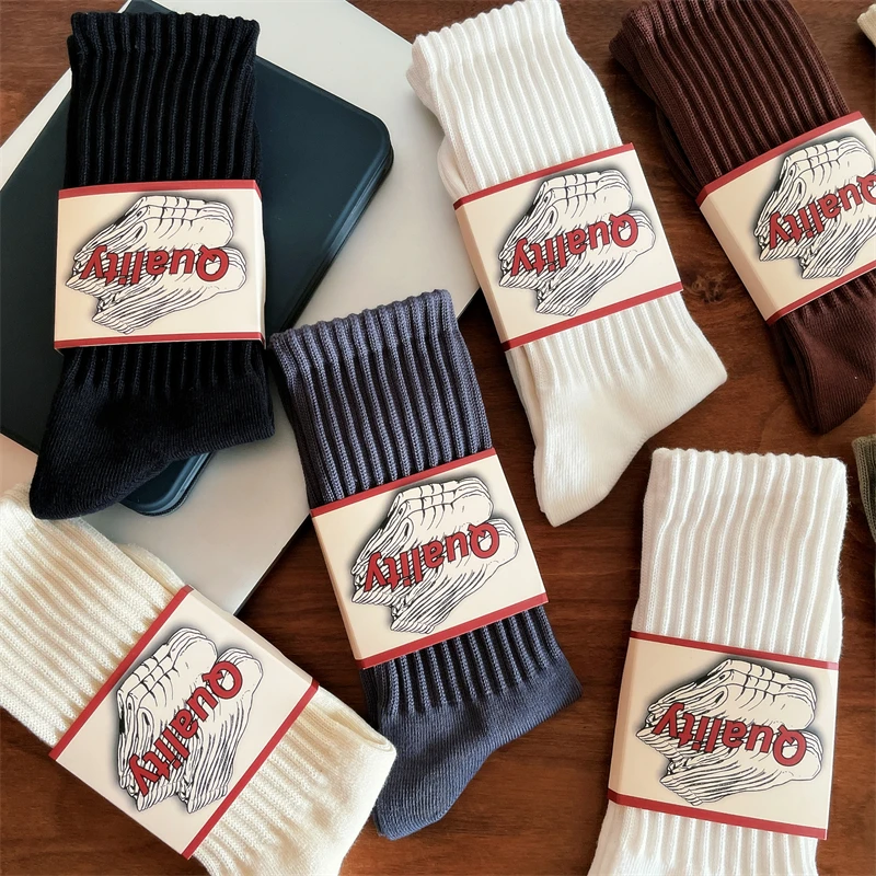 男女袜子秋冬学院风粗线复古长袜男士中筒袜新疆长绒棉男生运动袜