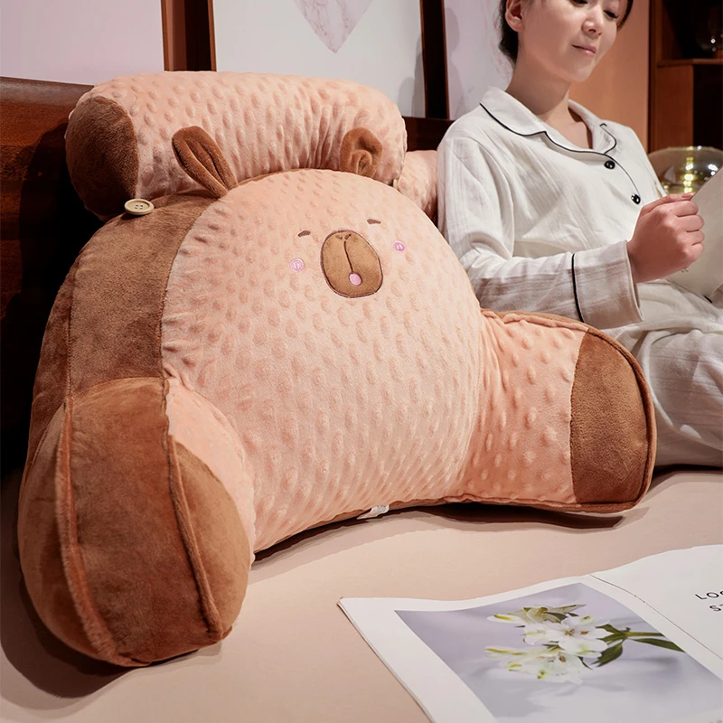 卡皮巴拉床头靠垫毛绒玩具水豚大靠背公仔沙发抱枕护腰床上枕头靠
