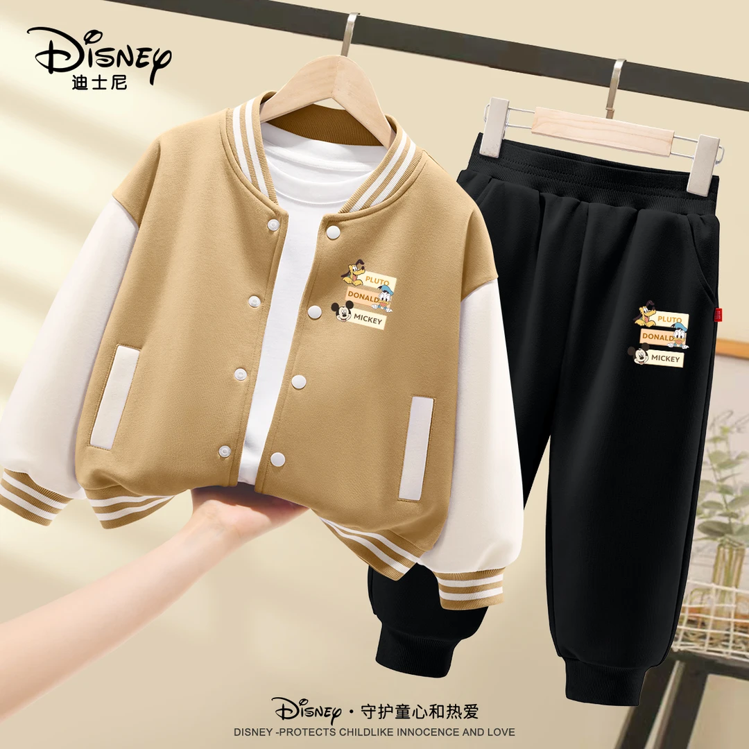 Disney/迪士尼男童套装新款时髦男孩秋季棒球服秋装儿童运动裤