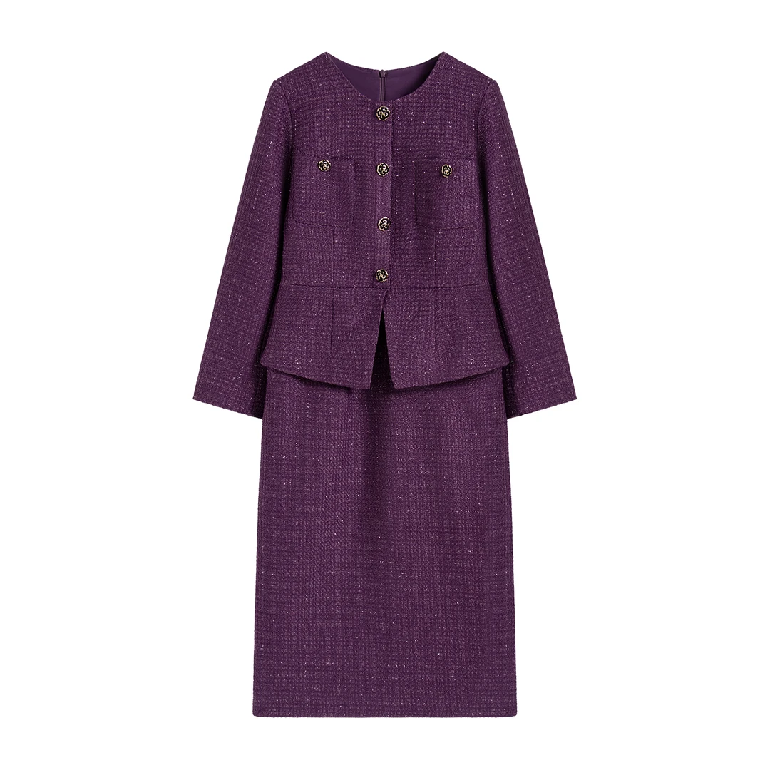 【南油虹姐】小香风气质轻奢时尚名媛假两件连衣裙