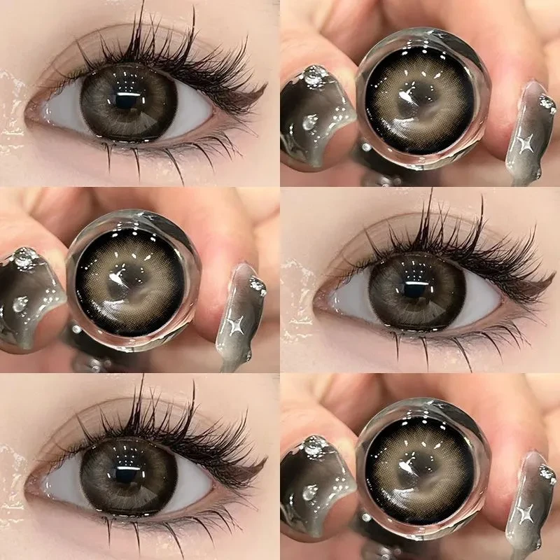 OVOLOOK花胶奶糕美瞳大直径半年抛棕色隐形眼镜学生轻混血秋冬