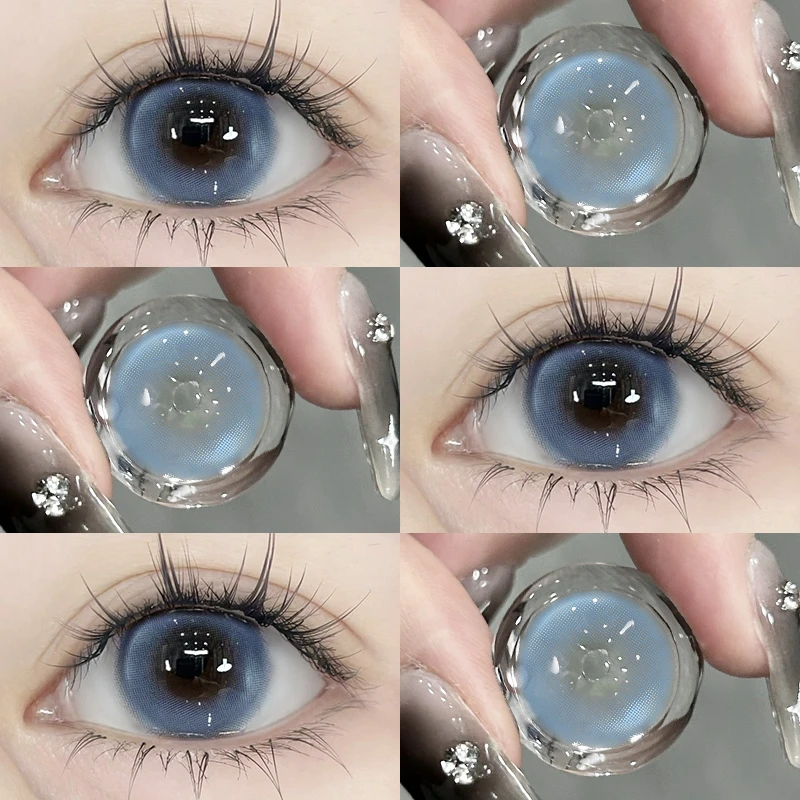 OVOLOOK日抛4片装精灵海小直径蓝色美瞳隐形眼镜水润混血日抛美瞳