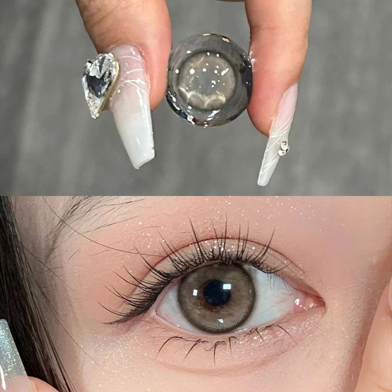 OVOLOOK早安情话美瞳半年抛小直径学生日常彩色隐形眼镜浅茶棕