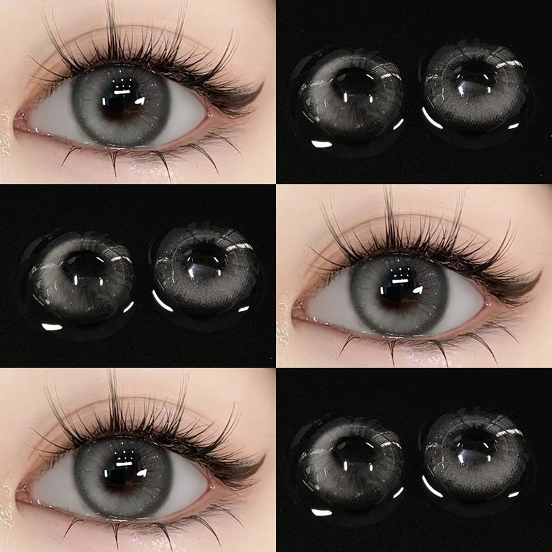 OVOLOOK清冷冰山灰美瞳冰沙星芒灰半年抛小直径素颜水润隐形眼镜