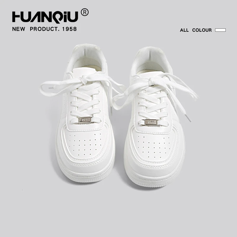 HUANQIU/环球小众女2025夏季新款轻便百搭透气鞋子休闲厚底板鞋子