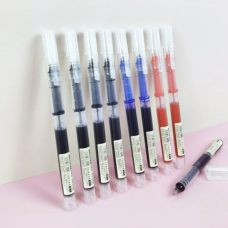 直液式走珠笔黑笔红笔蓝笔0.5mm中性笔考试速干签字笔学生刷题笔