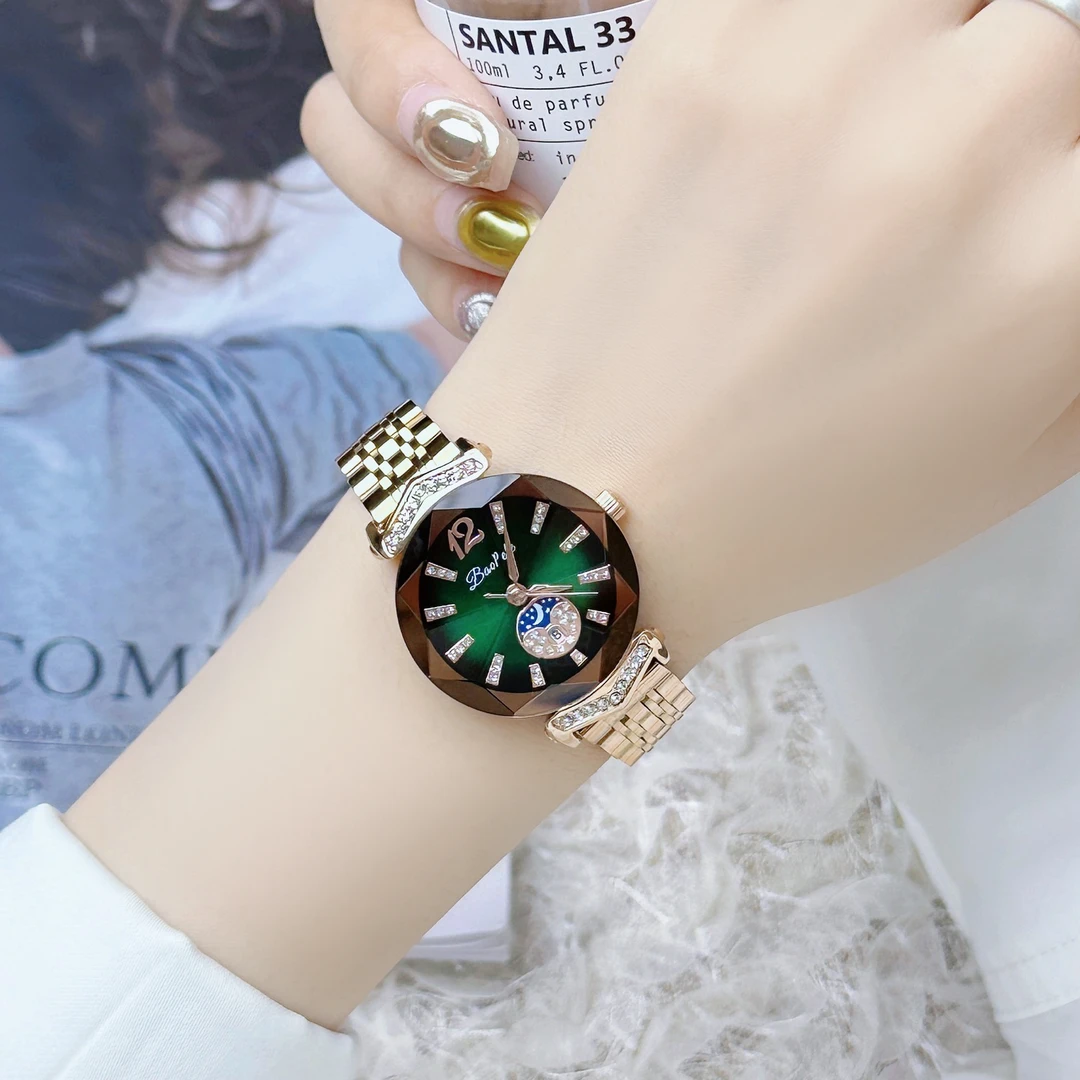 Baopele·日月星辰日历防水女士腕表气质时尚网红女款手表B7370L-G