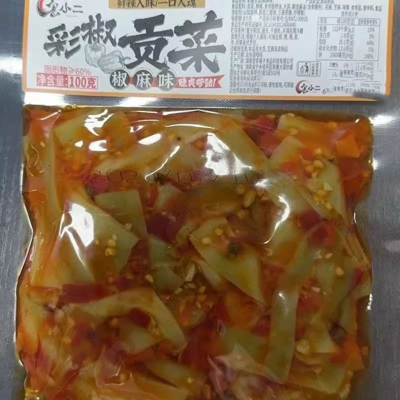鬼小二彩椒脆爽贡菜麻辣香辣湖南特产柴火鱼即食下饭菜菜色辣椒酱