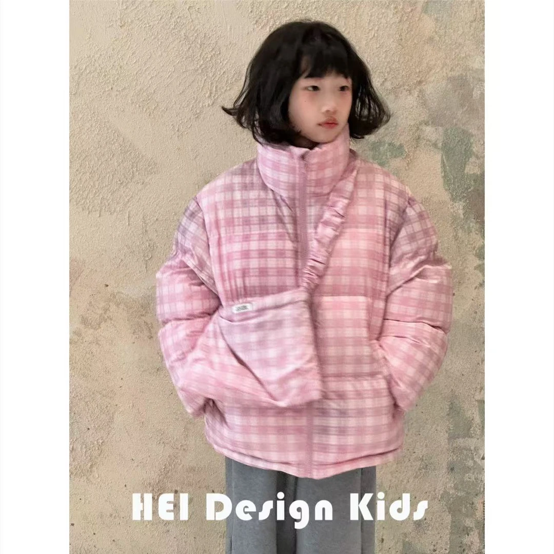 【设计师品牌】定制格子羽绒服新标 90 白鸭绒冬季中大童亲子 6221