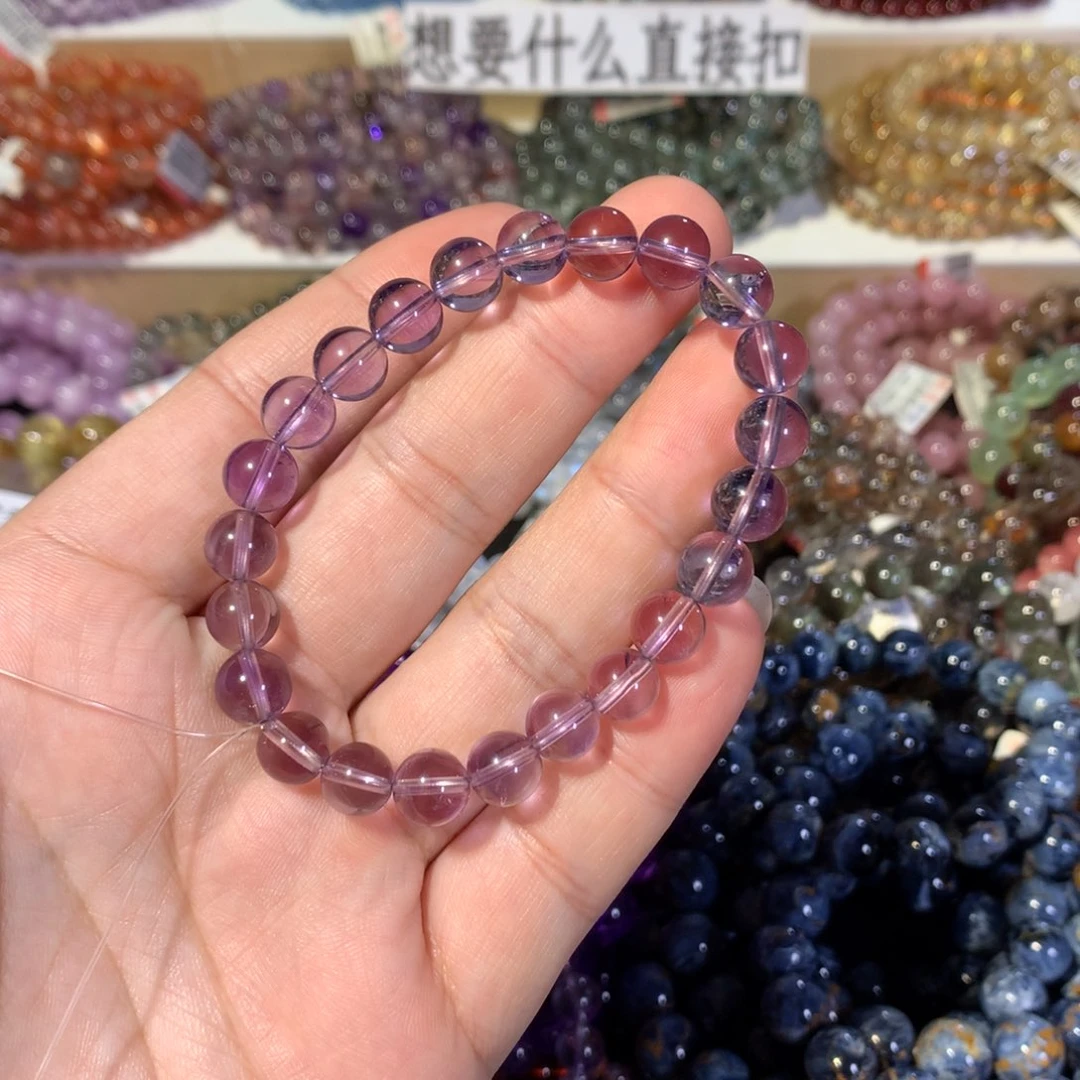 水晶手链未镶嵌萤8mm紫水晶