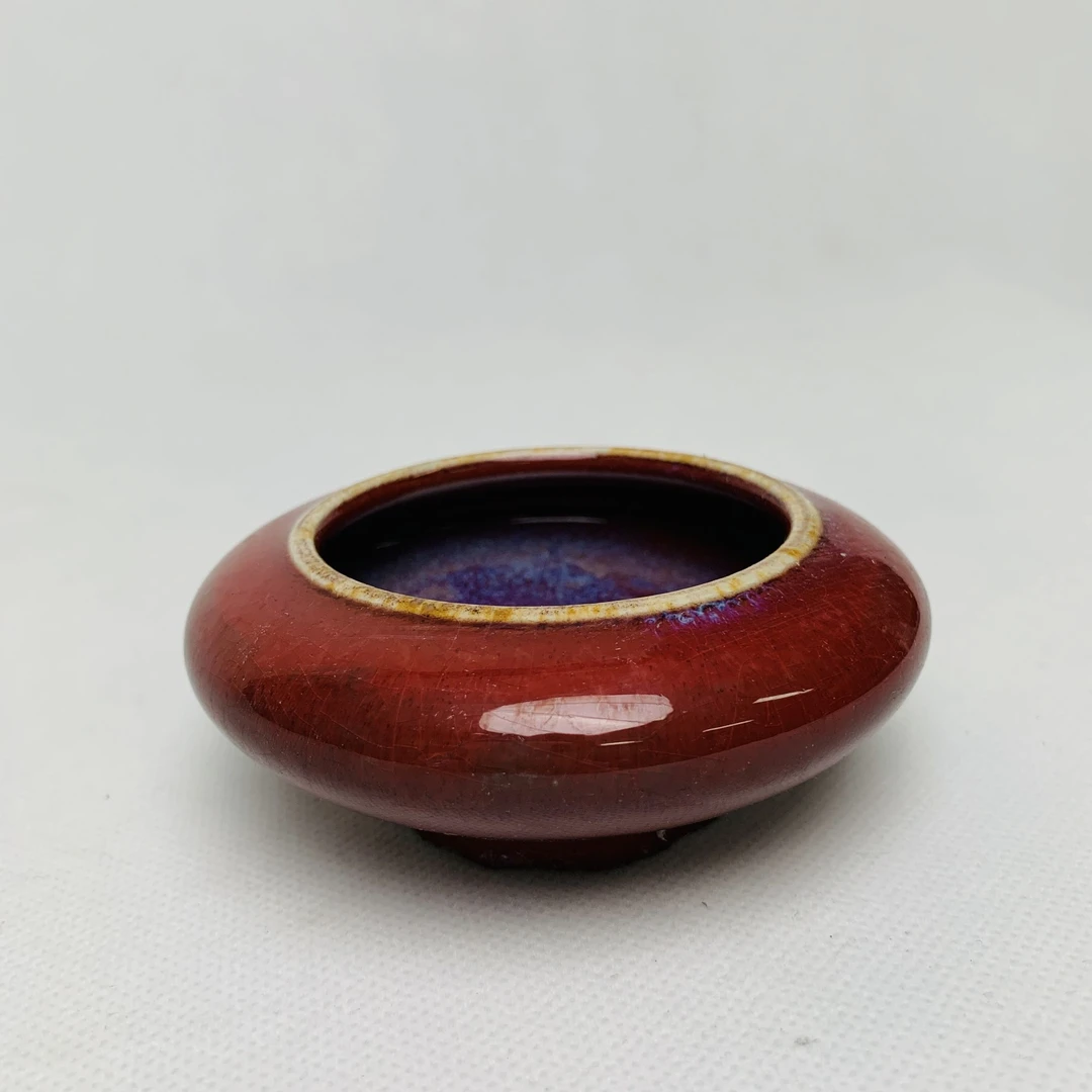 清晚期・窑变釉水盂【古董】X20240923344