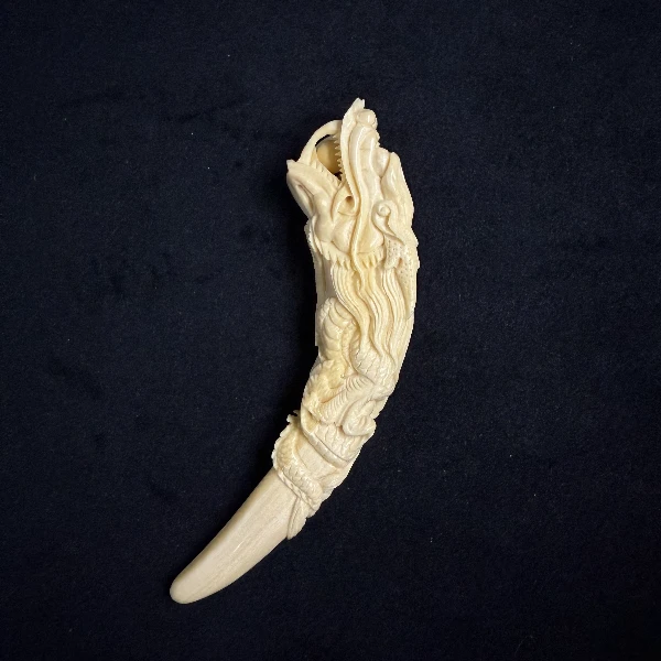 E6020天然猛犸牙雕刻牙尖 支持鉴定 假一罚四