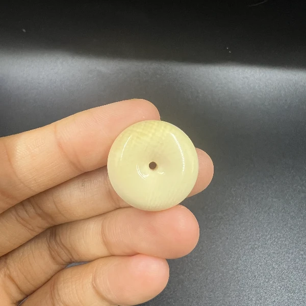 B9180天然猛犸牙平安扣 支持鉴定 假一罚四