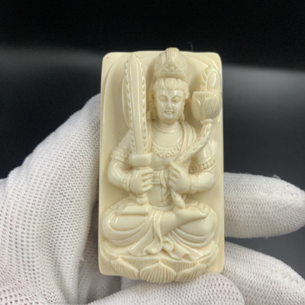 C9412天然猛犸牙雕刻牌 支持鉴定 假一罚四