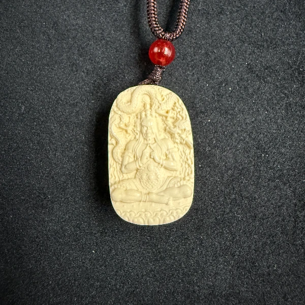 P71048天然猛犸牙不动明王吊坠 支持鉴定 假一罚四