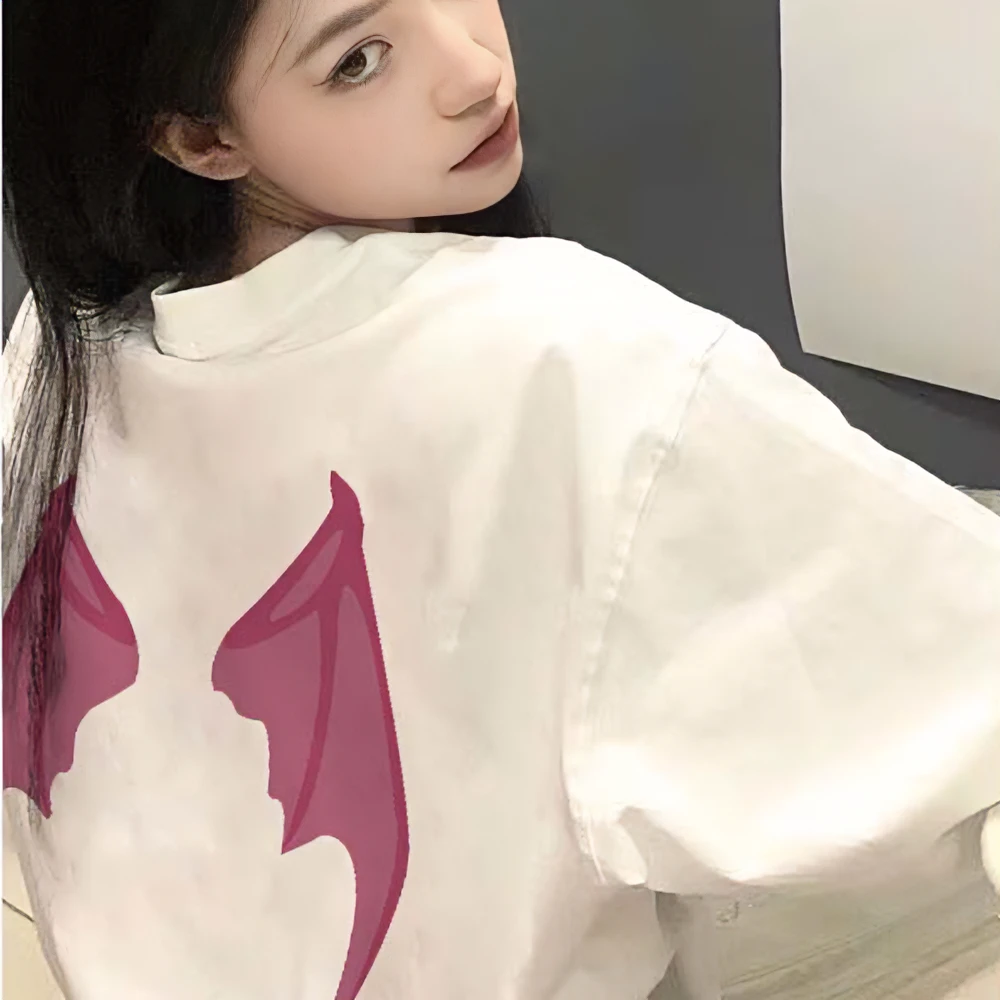 【100%纯棉】美式潮牌短袖T恤宽松百搭男女同款休闲情侣设计感Z235