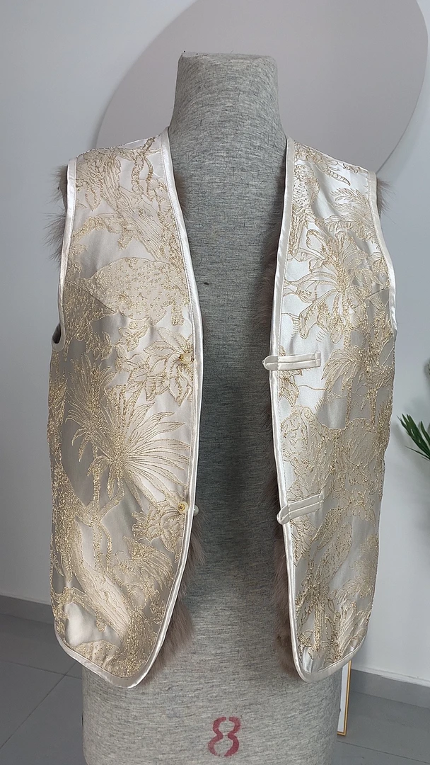 时尚轻奢新中式设计国风狐狸毛皮草马甲双面穿