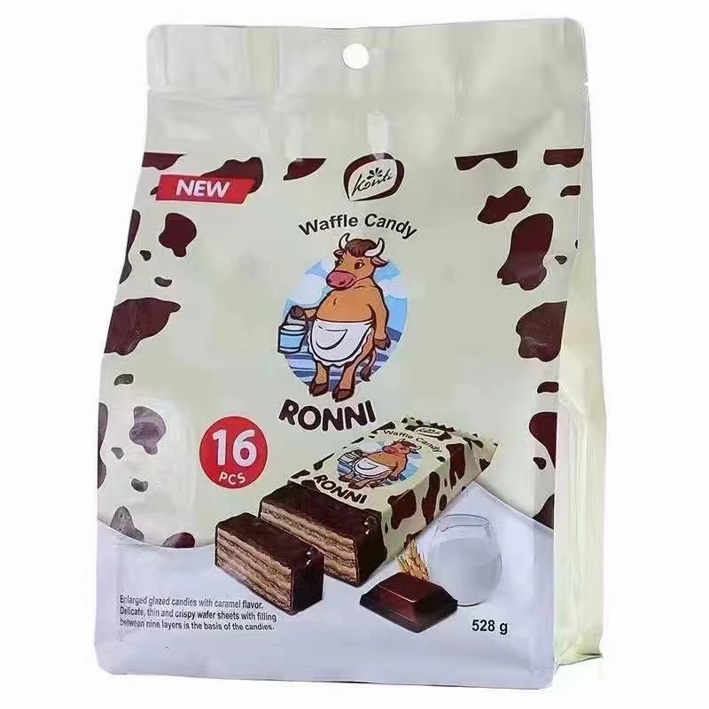 俄罗斯进口康吉konti牛巧克力夹心网红休闲零食大牛威化饼干