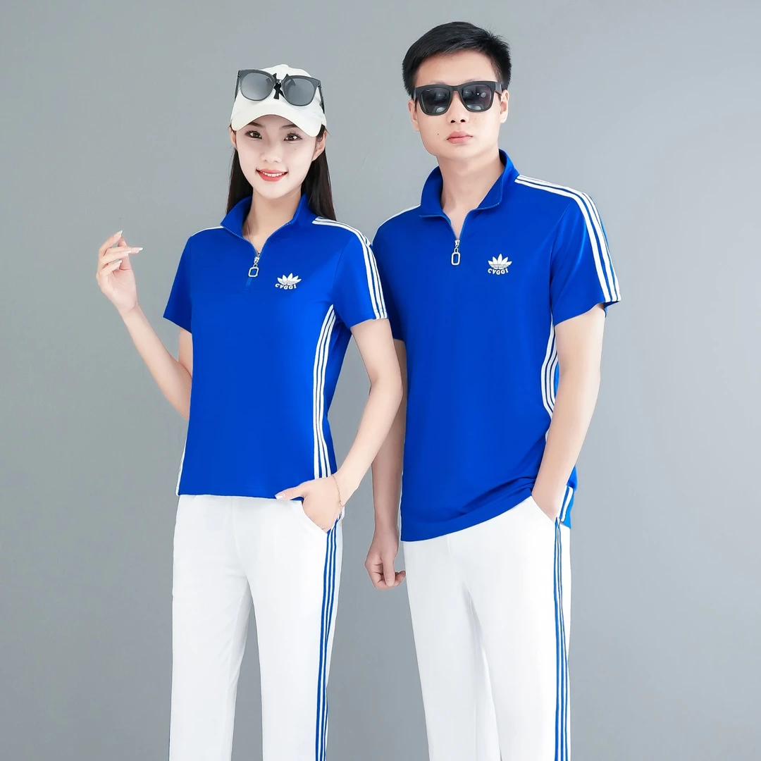 2025男女休闲套装夏季短袖新款两件套大码显瘦广场舞女装套装