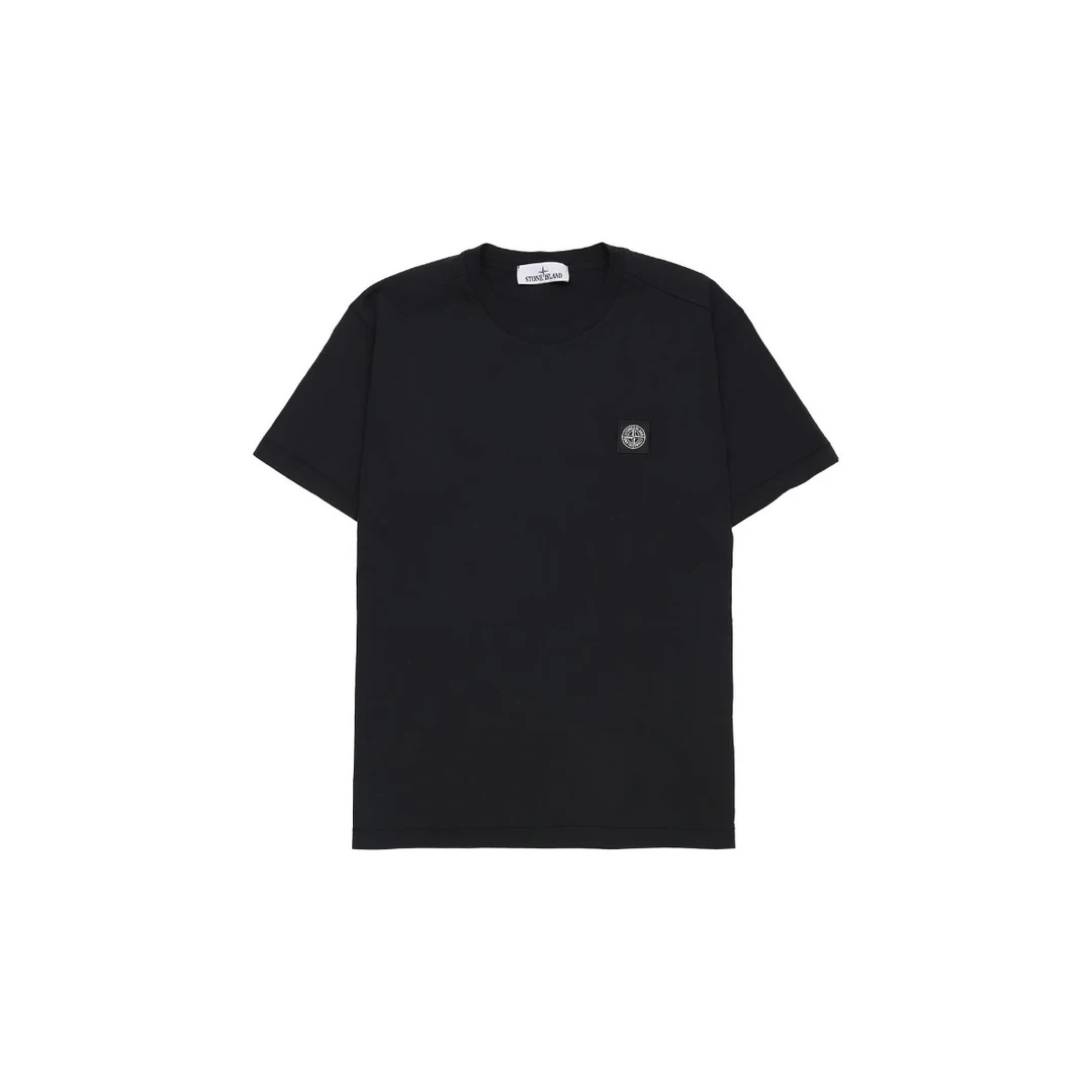 Stone island石头岛 黑色基础图案刺绣短袖