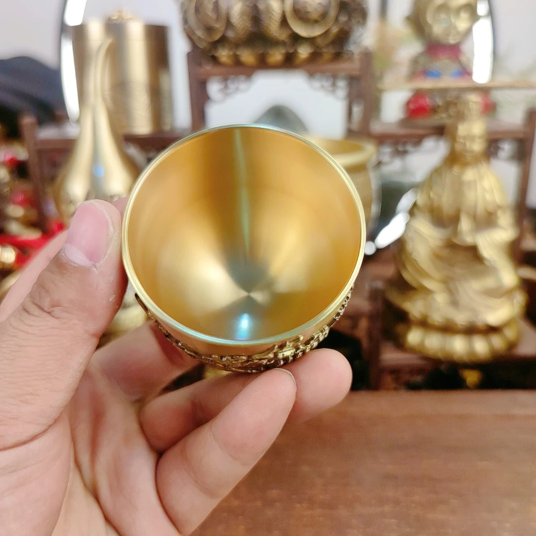 纯黄铜四方来福百福杯