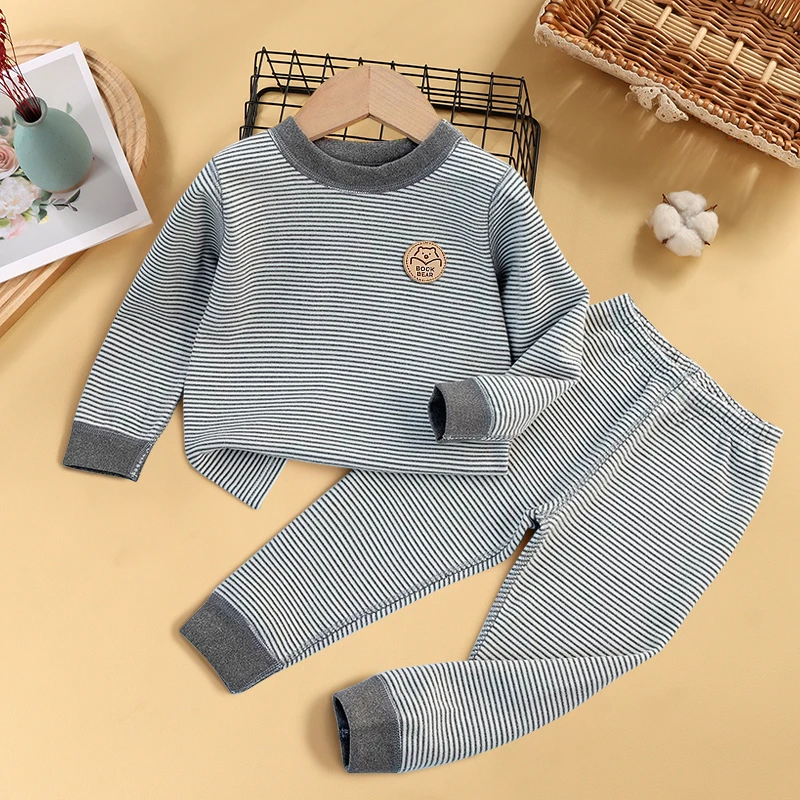 儿童保暖内衣套装男童女童秋衣裤婴儿加厚秋衣秋裤宝宝德绒保暖衣