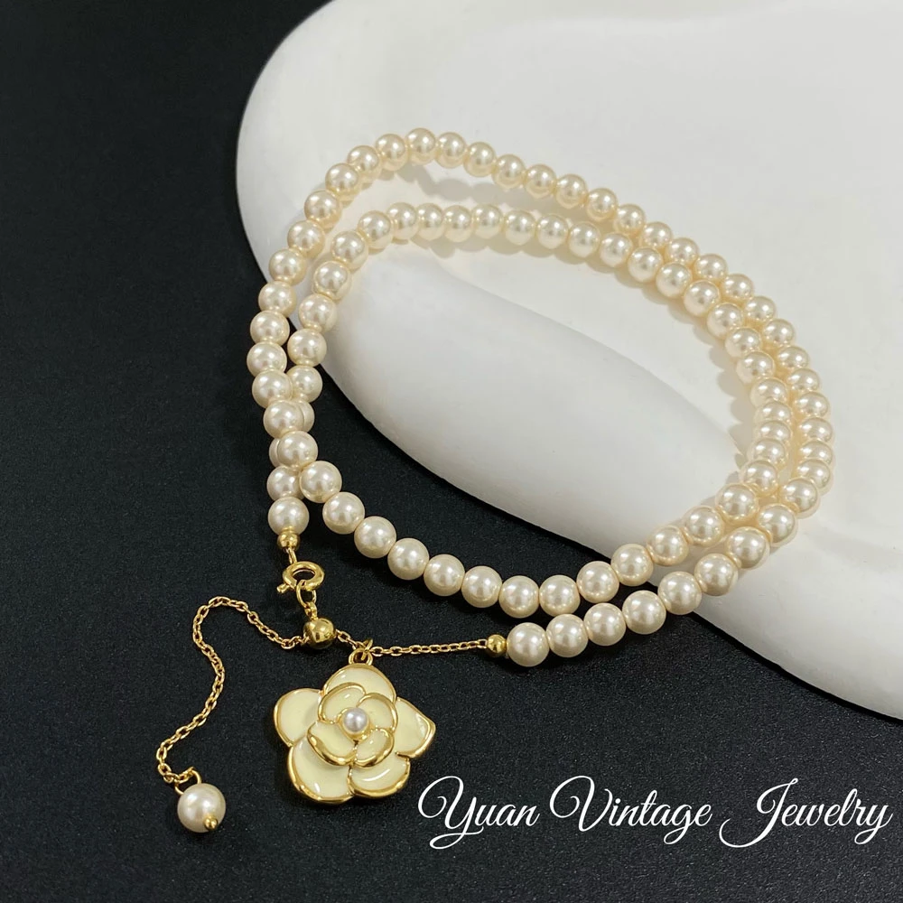 渡K金 6G08-54 法★CC YRoNar 欧斯伽斯 山荼花 项链