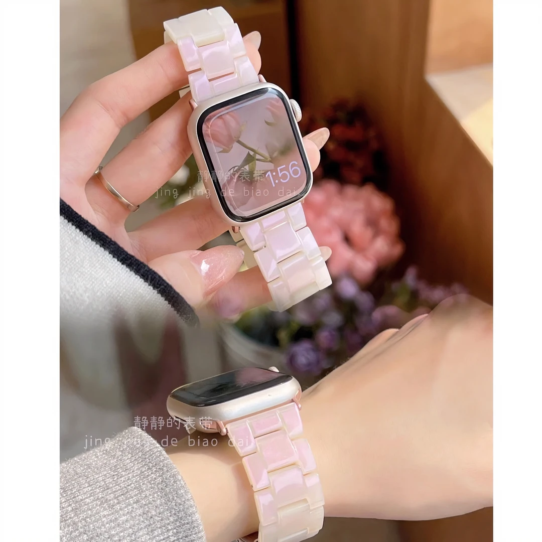 适用GT5华为gt4手表带gt3pro树脂陶瓷fit透明女个性watch荣耀显白