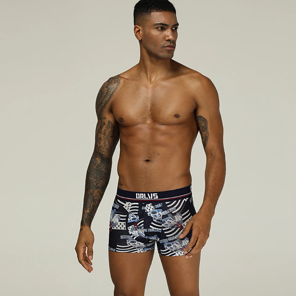 新款男士内裤男平角裤夏季透气超薄款中腰四角裤头个性潮青年学生