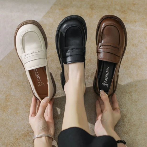 【朵苮品牌】英伦乐福鞋耐磨时尚气质百搭高档软底方头舒适女鞋1626