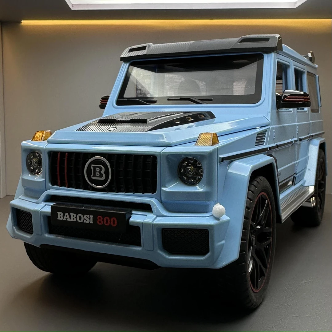 合金车模【1:18巴博斯G800喷雾版】发声回力玩具越野车模型摆件