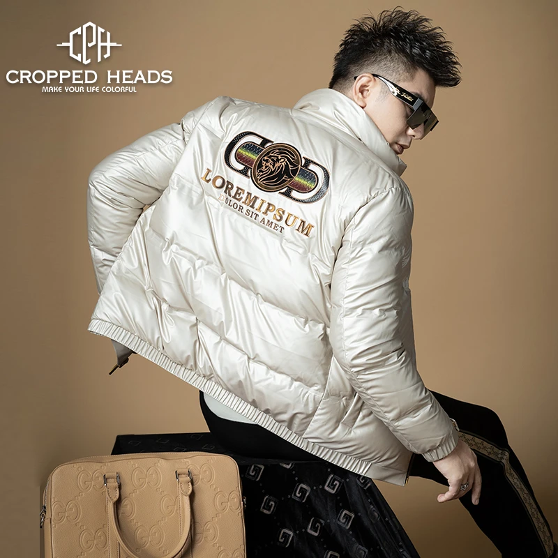 欧美站轻薄羽绒服男休闲立领白鸭绒2025冬季加厚保暖男士冬款外套